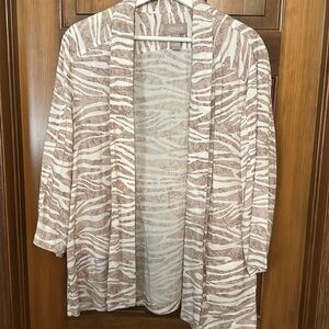 Chico’s Size 2 Zebra Lightweight Open Front Blazer